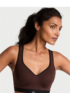 VSX Brown Sports Bra with Black Trim